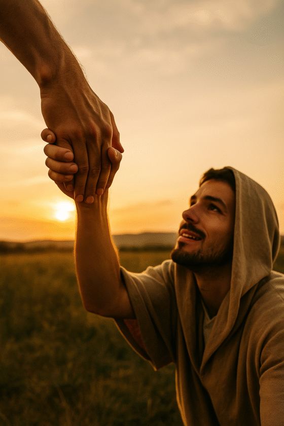 Helping Hand in Golden Light