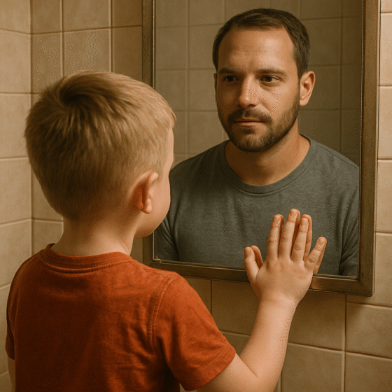 Father's Reflection in the Mirror