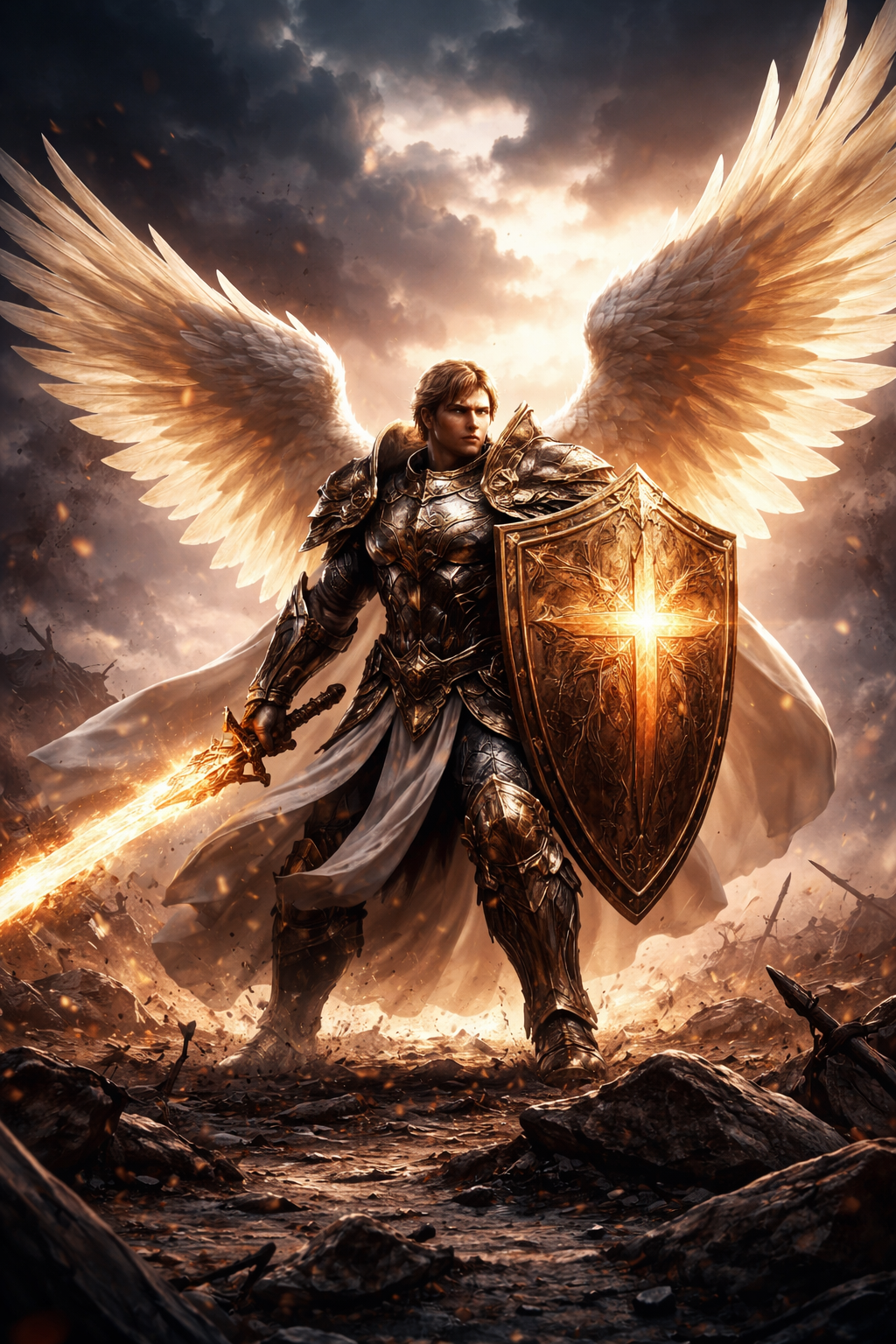 Divine defender at twilight